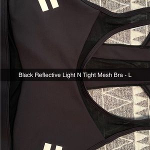 Black Reflective Mesh Bra. Size Large